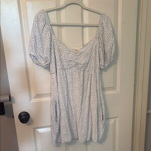 White Polka Dot Dress With Pockets